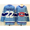 Montreal Canadiens #22 Cole Caufield Blue 2024-25 Reverse Retro Stitched Jersey