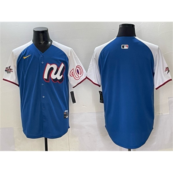 National League Washington Nationals Blank Blue Alternate 2025 All-Star Edition Limited Stitched Jersey