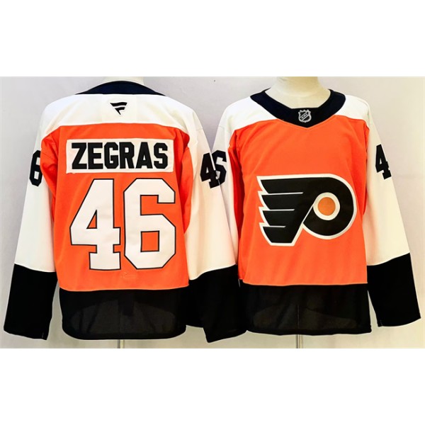 Philadelphia Flyers #46 Trevor Zegras Orange 2024 Stitched Jersey