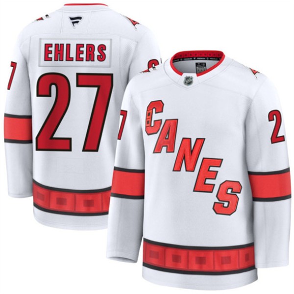 Carolina Hurricanes #27 Nikolaj Ehlers White 2024-25 Away Stitched Jersey
