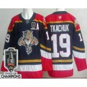 Florida Panthers #19 Matthew Tkachuk Navy 2025 Stanley Cup Champions Authentic Jersey