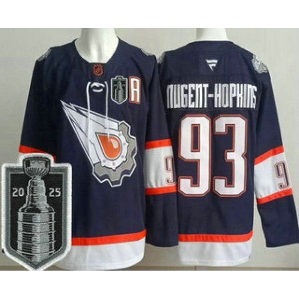 Edmonton Oilers #93 Ryan Nugent Hopkins Navy Alternate 2025 Stanley Cup Final Authentic Jersey