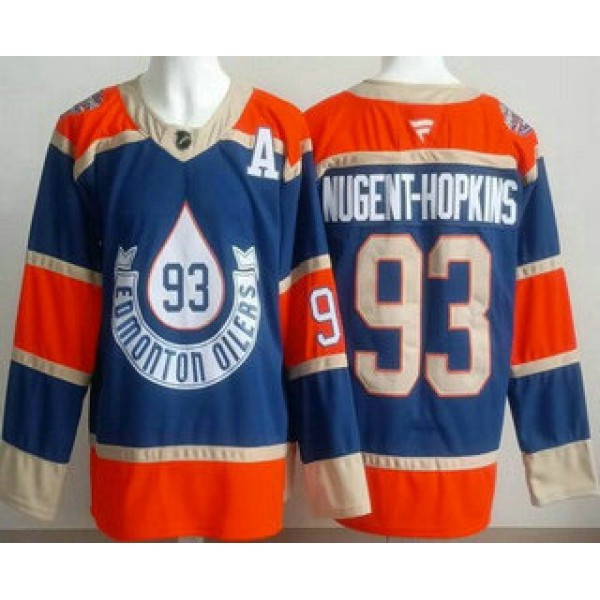 Edmonton Oilers #93 Ryan Nugent Hopkins Blue Heritage Classic Authentic Jersey
