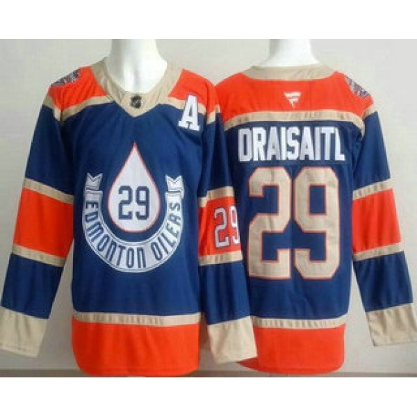 Edmonton Oilers #29 Leon Draisaitl Blue Heritage Classic Authentic Jersey