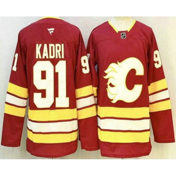Calgary Flames #91 Nazem Kadri Red Authentic Jersey