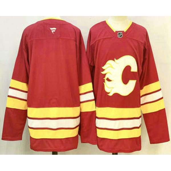 Calgary Flames Blank Red Authentic Jersey