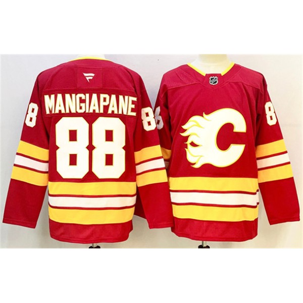 Calgary Flames #88 Andrew Mangiapane Red 2024-25 Home Stitched Jersey