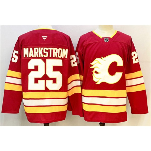 Calgary Flames #25 Jacob Markstrom Red 2024-25 Home Stitched Jersey