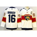 Florida Panthers #16 Aleksander Barkov White 2024-25 Home With C Patch Stitched Jersey