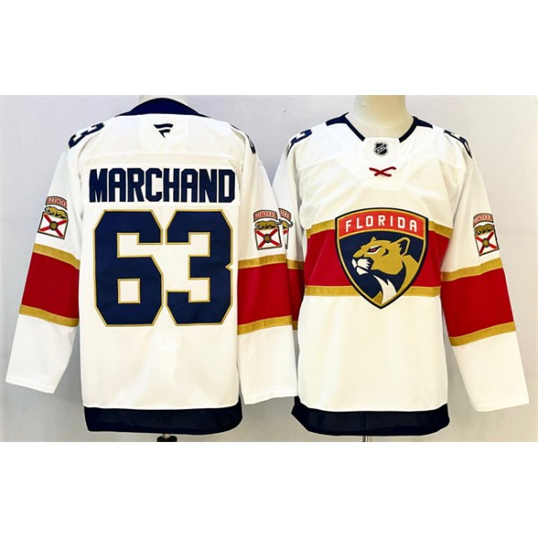 Florida Panthers #63 Brad Marchand White 2024-25 Home Stitched Jersey