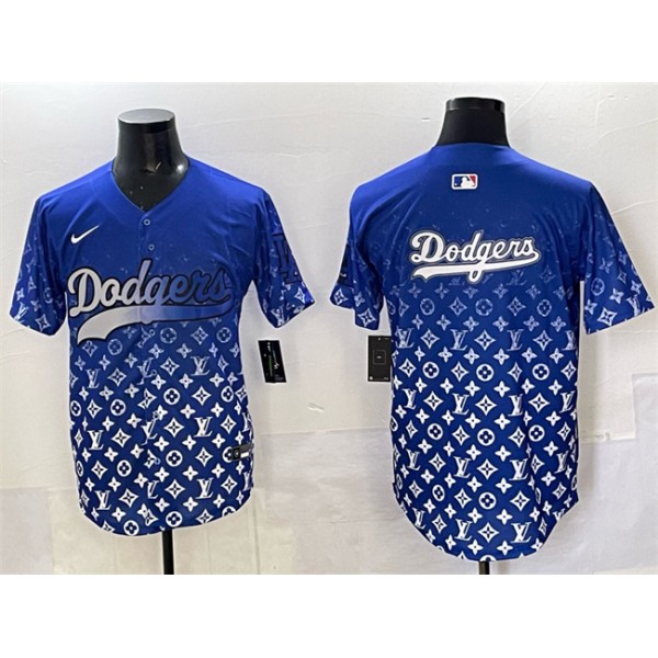 Los Angeles Dodgers Team Big Logo Blue Limited Stitched Jersey