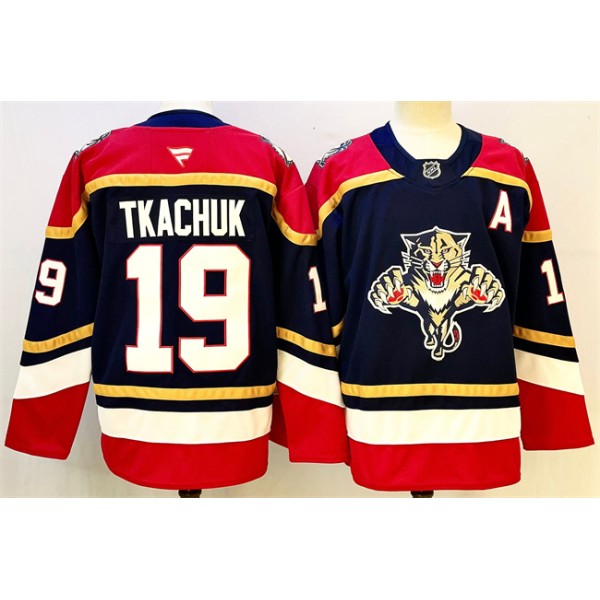 Florida Panthers #19 Matthew Tkachuk Black 2024-25 Home With A Patch Stitched Jersey