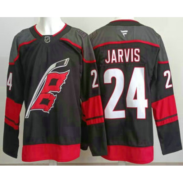 Carolina Hurricanes #24 Seth Jarvis Black Authentic Jersey