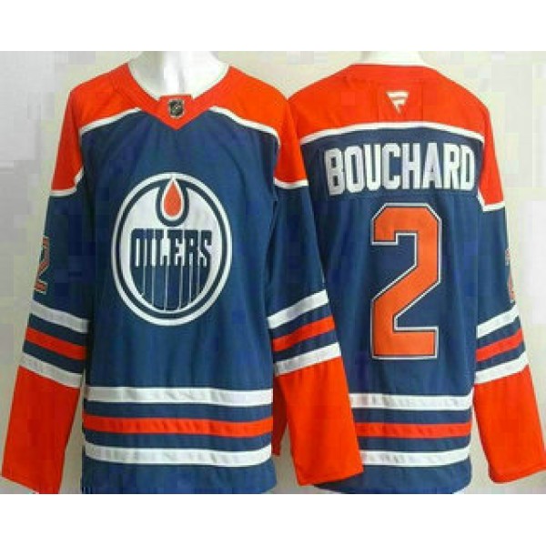 Edmonton Oilers #2 Evan Bouchard Blue Authentic Jersey