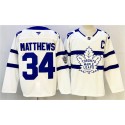 Toronto Maple Leafs #34 Auston Matthews White With C Patch Stadium Series Stitched Jersey