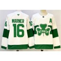Toronto Maple Leafs #16 Mitchell Marner White Green 2024-25 With A Patch Stitched Jersey