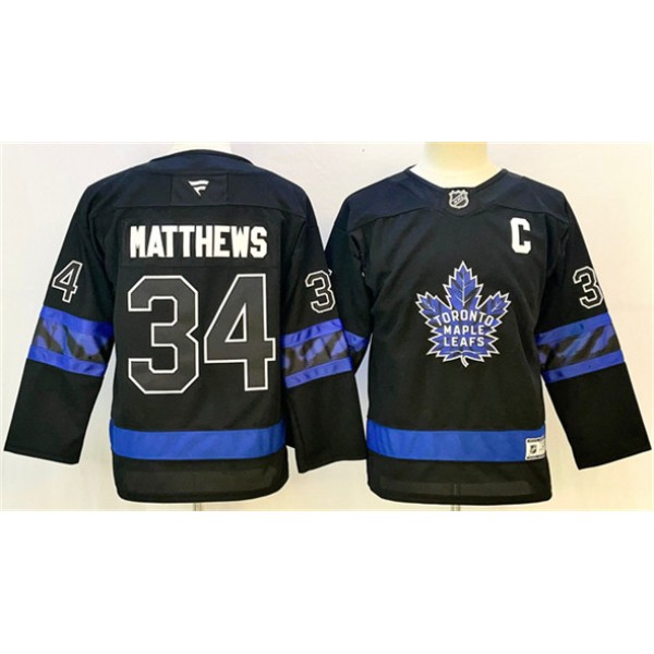 Toronto Maple Leafs #34 Auston Matthews Black 2024-25 Alternate With C Patch Stitched Jersey