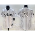 New York Yankees Team Big Logo White Pinstripe 'Gothic Legacy Edition' Vapor Premier Limited Stitched Jersey