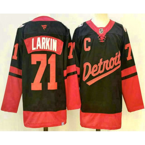 Detroit Red Wings #71 Dylan Larkin Black 2025 Stadium Series Stitched Jersey