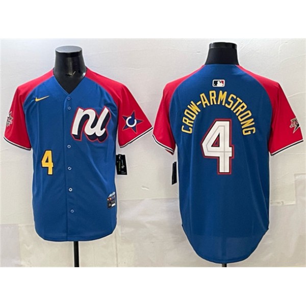 National League #4 Pete Crow-Armstrong Blue Red Alternate 2025 All-Star Edition Limited Stitched Jersey