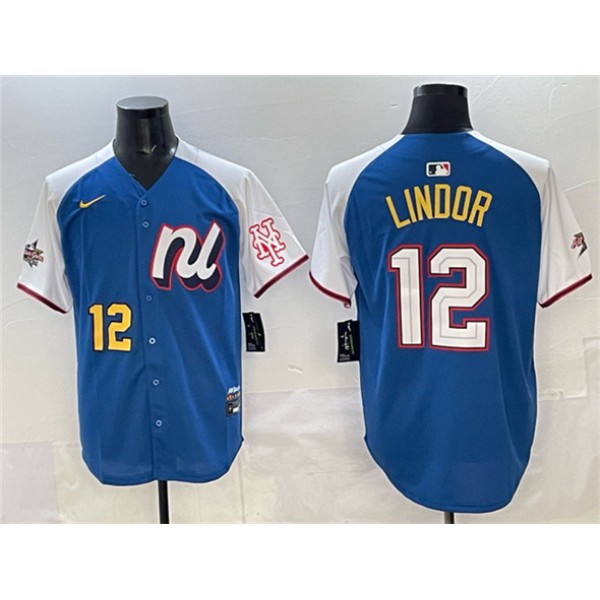 National League #12 Francisco Lindor Blue Alternate 2025 All-Star Edition Limited Stitched Jersey