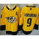 Nashville Predators #9 Filip Forsberg Yellow Authentic Jersey