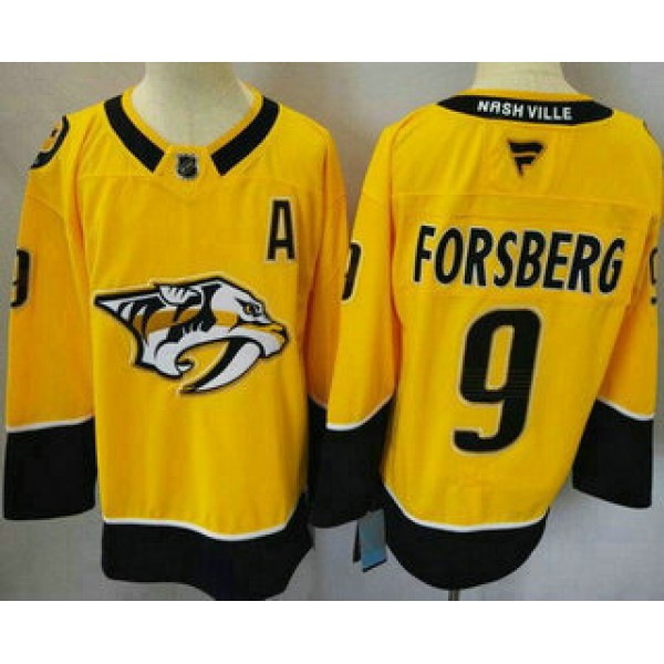 Nashville Predators #9 Filip Forsberg Yellow Authentic Jersey
