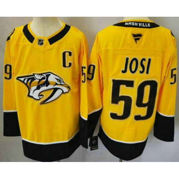 Nashville Predators #59 Roman Josi Yellow Authentic Jersey