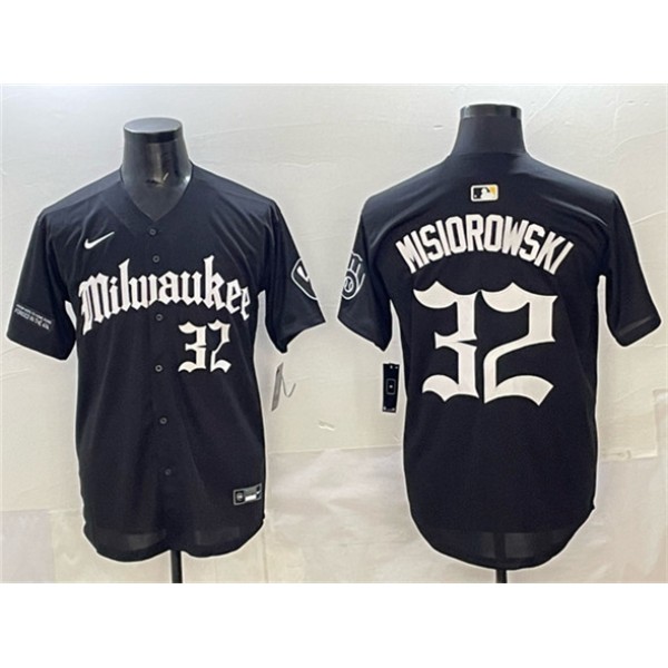 Milwaukee Brewers #32 Jacob Misiorowski Black 'Gothic 414 Shadows Edition' Vapor Premier Limited Stitched Jersey