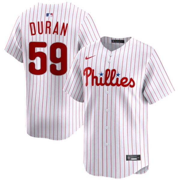 Philadelphia Phillies #59 Jhoan Durán White Home Limited Stitched Jersey