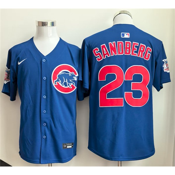 Chicago Cubs #23 Ryne Sandberg Royal Limited Stitched Jersey