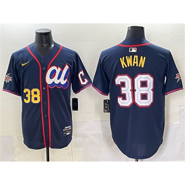American League #38 Steven Kwan Navy 2025 All-Star Edition Limited Stitched Jersey
