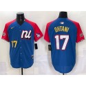 National League #17 Shohei Ohtani Blue Red Alternate 2025 All-Star Edition Limited Stitched Jersey