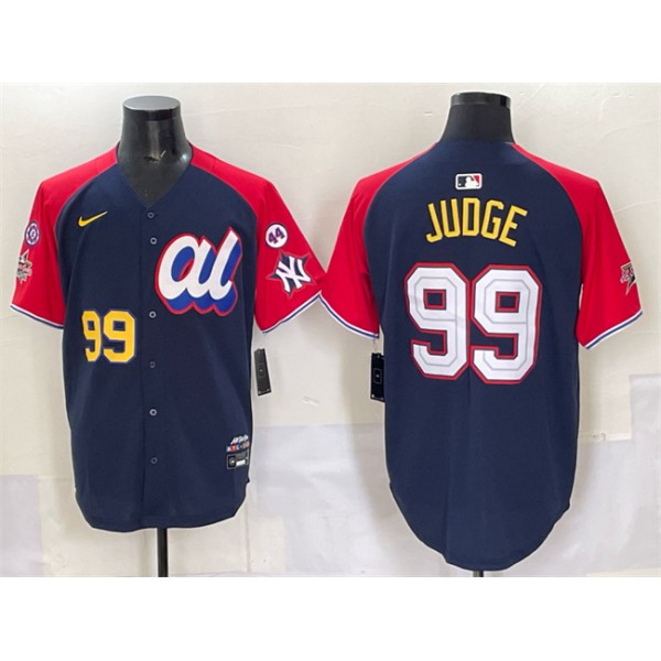 American League #99 Aaron Judge Navy Red Alternate 2025 All-Star With Patch Edition Limited Stitched Jersey