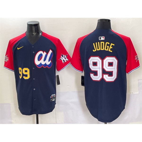 American League #99 Aaron Judge Navy Red Alternate 2025 All-Star Edition Limited Stitched Jersey