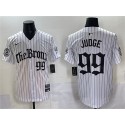 New York Yankees #99 Aaron Judge White Pinstripe 'Gothic Legacy Edition' Vapor Premier Limited Stitched Jersey