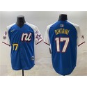 National League #17 Shohei Ohtani Blue Alternate 2025 All-Star With Patch Edition Limited Stitched Jersey