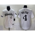 Milwaukee Brewers #4 Paul Molitor White 'Gothic 414 Shadows Edition' Vapor Premier Limited Stitched Jersey