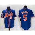 New York Mets #5 David Wright Blue With Patch Cool Base Stitched Jersey