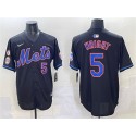 New York Mets #5 David Wright Black With Patch Limited Stitched Jersey