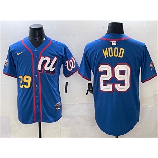 National League #29 James Wood Blue 2025 All-Star Edition Limited Stitched Jersey