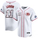 Cincinnati Reds #11 Barry Larkin White 2025 Speedway Classic Home Limited Stitched Jersey