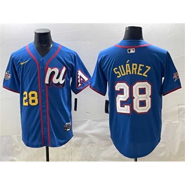 National League #28 Eugenio Suárez Blue 2025 All-Star Edition Limited Stitched Jersey