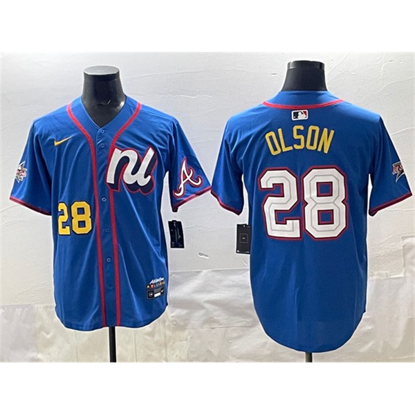 National League #28 Matt Olson Blue 2025 All-Star Edition Limited Stitched Jersey