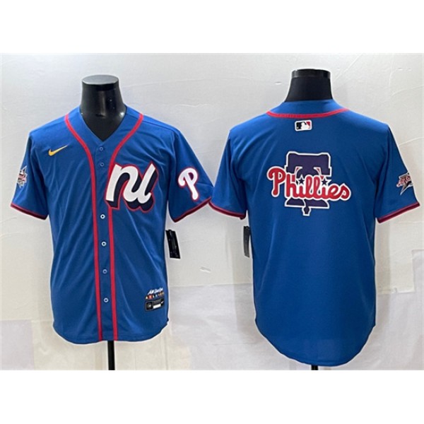 National League Philadelphia Phillies Team Big Logo Blue 2025 All-Star Edition Limited Stitched Jersey