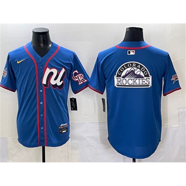 National League Colorado Rockies Team Big Logo Blue 2025 All-Star Edition Limited Stitched Jersey
