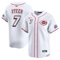 Cincinnati Reds #7 Spencer Steer White 2025 Speedway Classic Home Limited Stitched Jersey