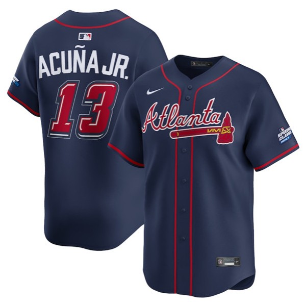 Atlanta Braves #13 Ronald Acu?a Jr. Navy 2025 Speedway Classic Alternate Limited Stitched Jersey