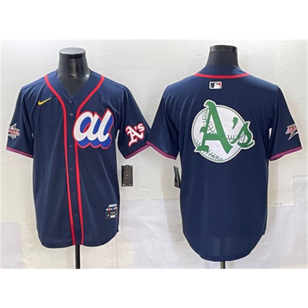 American League Oakland Athletics Team Big Logo Navy 2025 All-Star Edition Limited Stitched Jersey