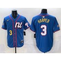 National League #3 Bryce Harper Blue 2025 All-Star Edition Limited Stitched Jersey